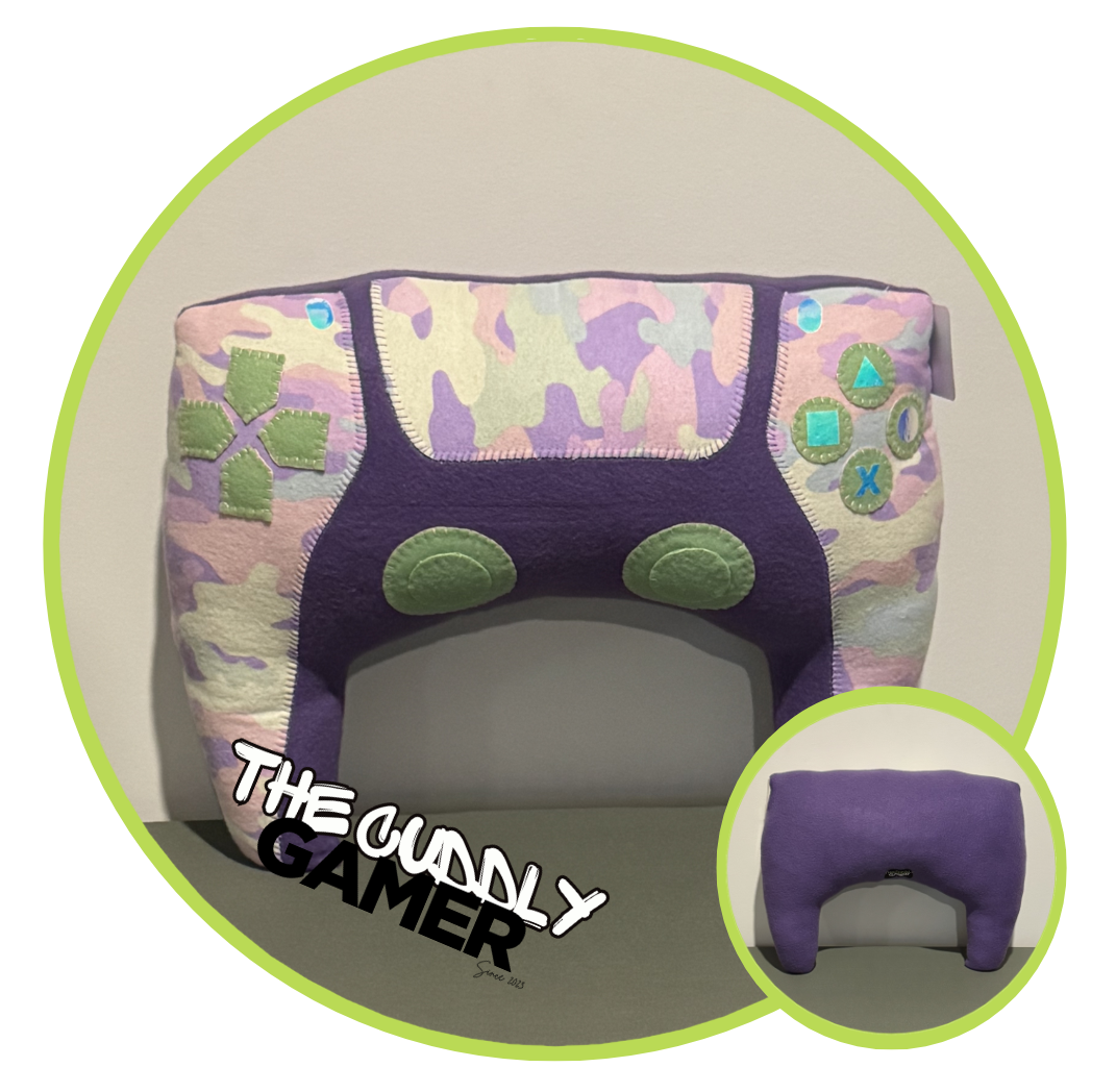 Purple & Green Camo Controller Lap Pillow
