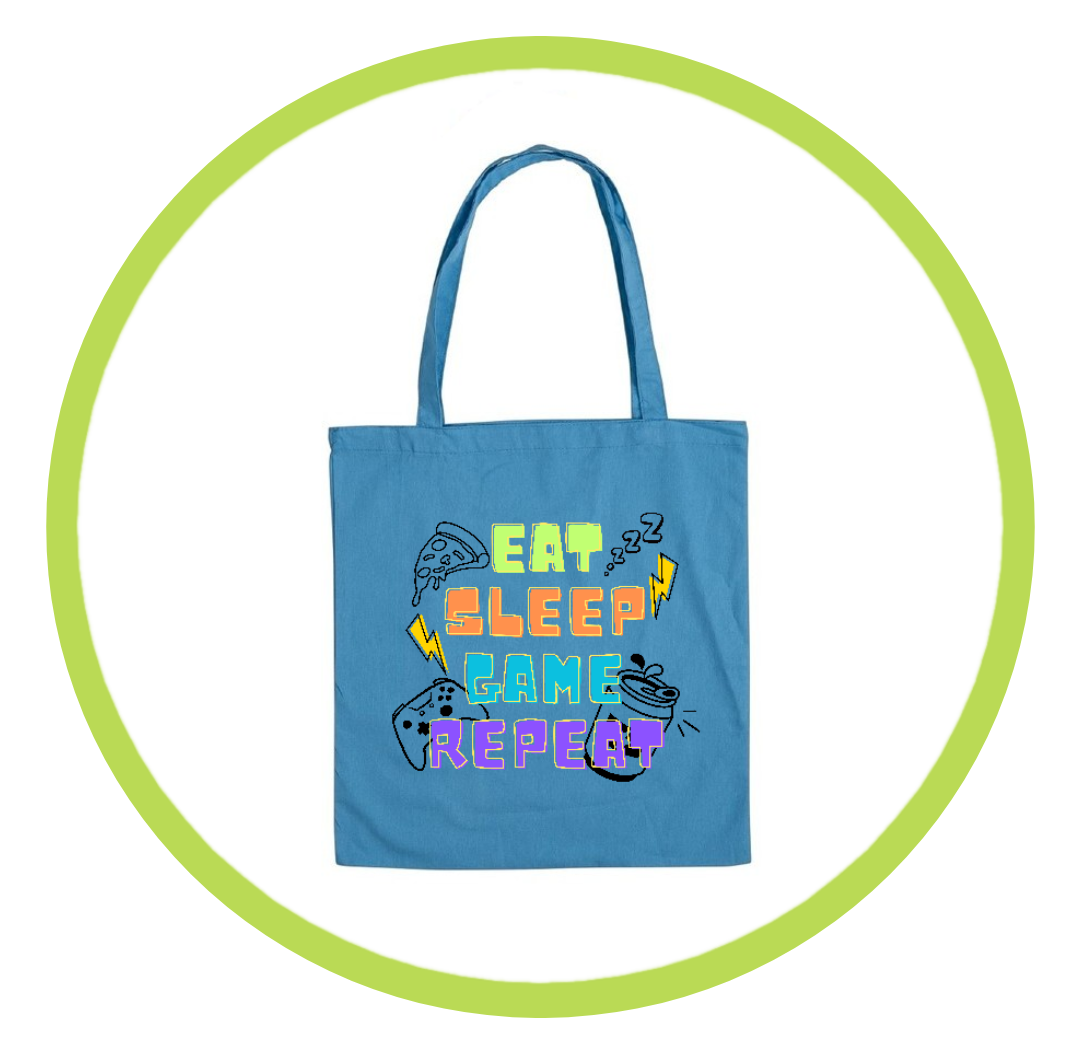 Eat Sleep Game Repeat Tote Bag