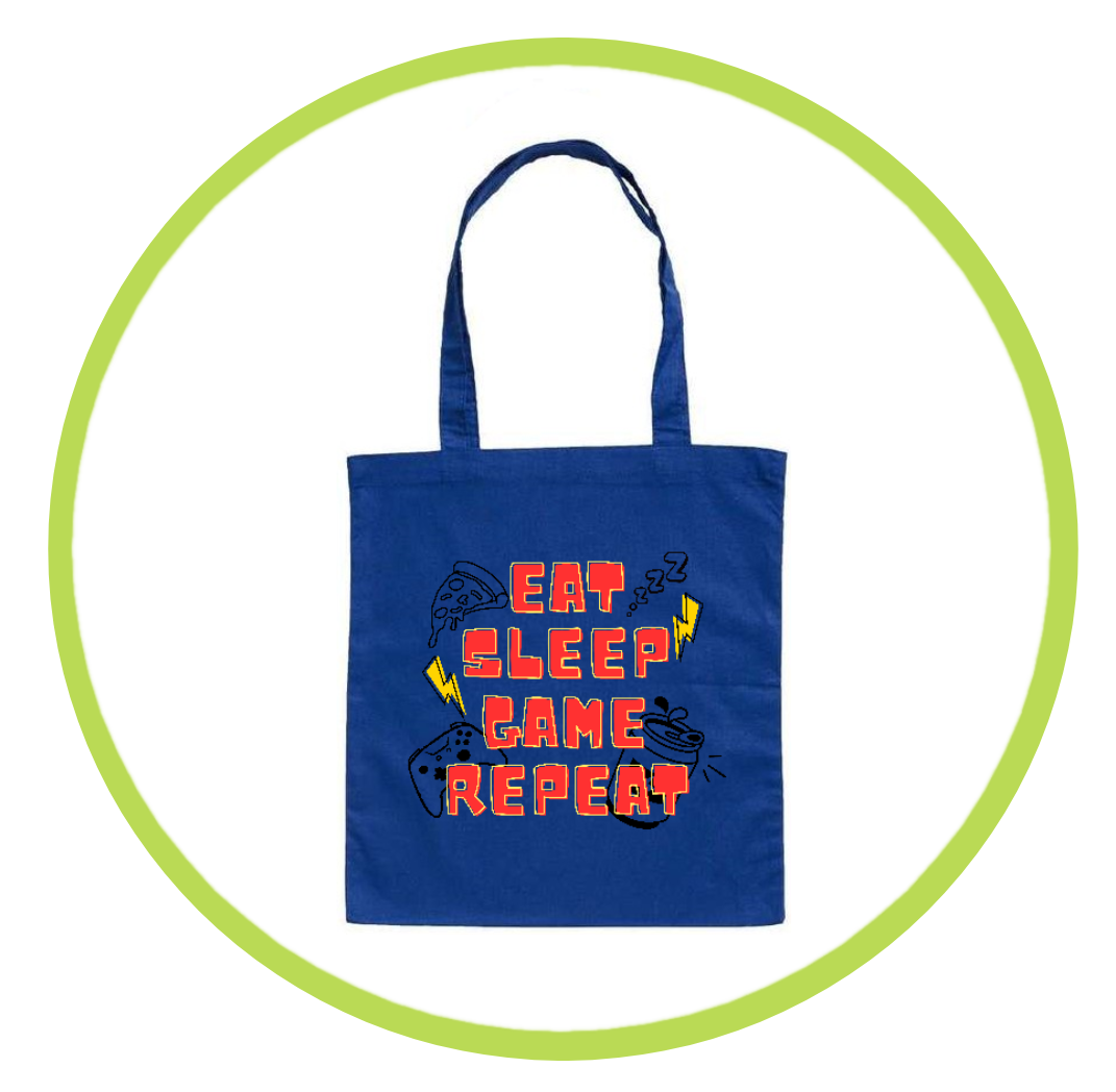 Eat Sleep Game Repeat Tote Bag
