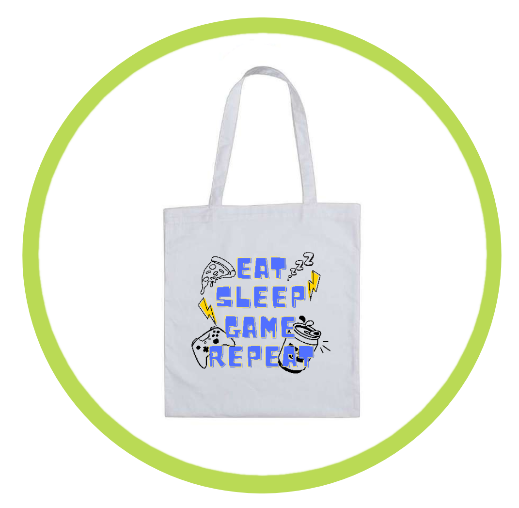 Eat Sleep Game Repeat Tote Bag